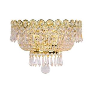 Worldwide Lighting Empire Collection Gold Crystal 2-Light Wall Sconce