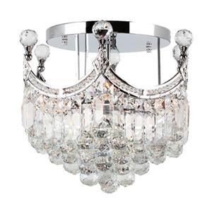 Worldwide Lighting Empire Polished Chrome Semi Flush Ceiling Light