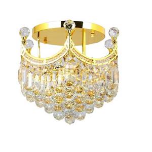 Worldwide Lighting Empire Polished Gold Semi Flush Ceiling Light
