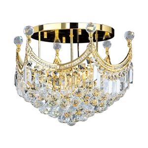 Worldwide Lighting Empire Polished Gold Semi Flush Ceiling Light