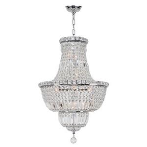 Worldwide Lighting Empire Polished Chrome Crystal Chandelier