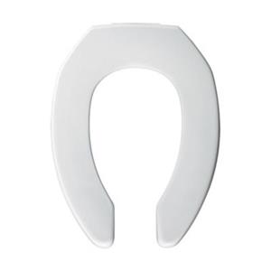 Bemis Open Front Elongated Front 3-in Lift White Plastic Toilet Seat
