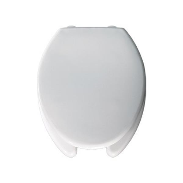 Bemis Open Front Elongated 3-in Lift White Plastic Toilet Seat