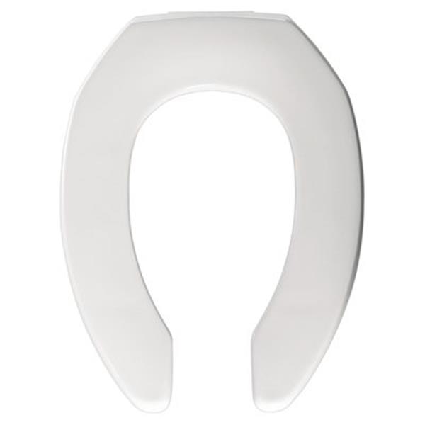 Bemis Just Lift Elongated Open Front White Plastic Toilet Seat