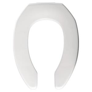 Bemis Just Lift Elongated Open Front White Plastic Toilet Seat