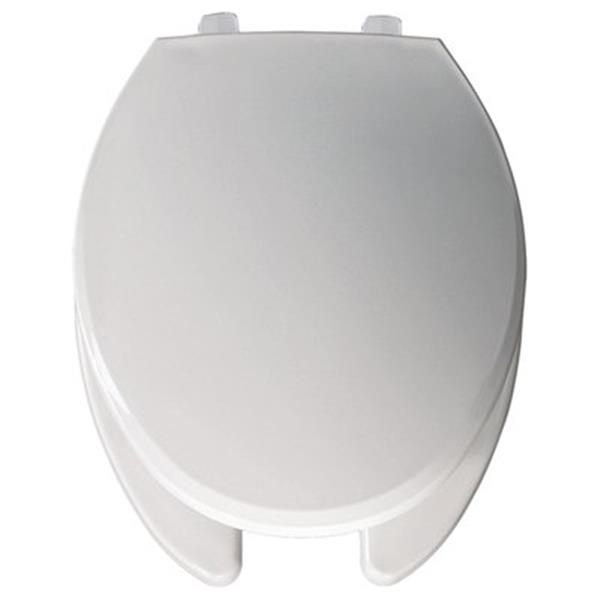 Bemis Just Lift Commercial Elongated White Plastic Toilet Seat RONA