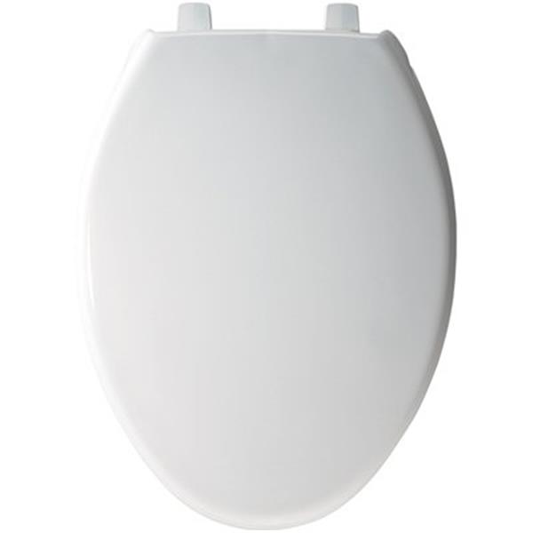 Bemis Just Lift Elongated Front White Plastic Toilet Seat RONA