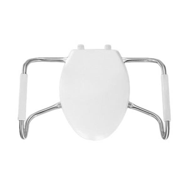 Bemis Elongated Plastic White Toilet Seat with Arms RONA