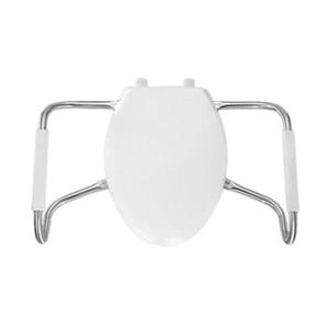 Bemis Elongated Plastic White Toilet Seat with Arms