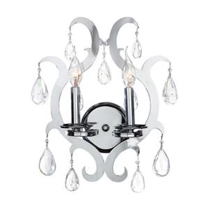 Worldwide Lighting Henna Collection Polished Chrome 2-Light Wall Sconce