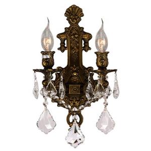 Worldwide Lighting Versailles Collection Antique Bronze 2-Light Wall Sconce