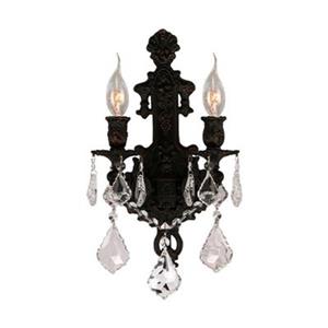 Worldwide Lighting Versailles Collection Antique Bronze 2-Light Wall Sconce