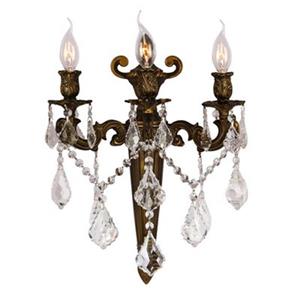 Worldwide Lighting Versailles Collection Antique Bronze 3-Light Wall Sconce