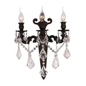 Worldwide Lighting Versailles Collection Antique Bronze 3-Light Wall Sconce
