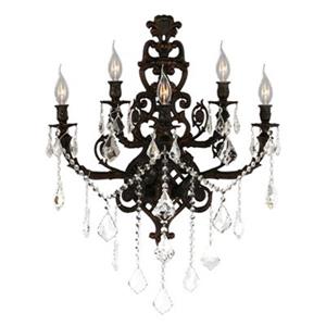 Worldwide Lighting Versailles Collection Flemish Brass 5-Light Wall Sconce