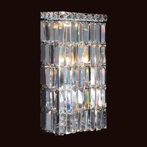 Worldwide Lighting Cascade Collection Polished Chrome Clear 4-Light Crystal Wall Sconce