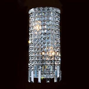Worldwide Lighting Cascade Collection Polished Chrome Clear 2-Light Crystal Wall Sconce
