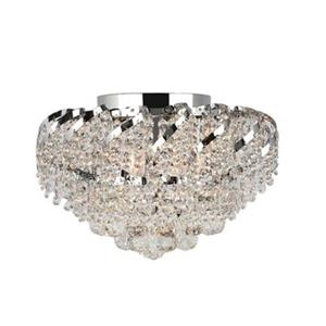 Worldwide Lighting 3-Light Empire Crystal Flush Mount Ceiling Light
