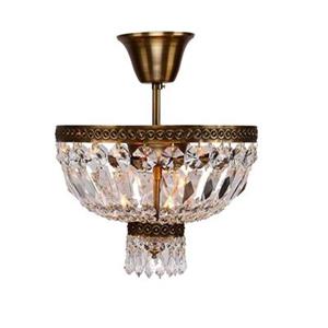 Worldwide Lighting Metropolitan Antique Bronze Crystal Semi Flush Ceiling Light