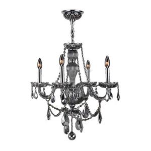 Worldwide Lighting Provence 31-in Smoke 4-Light Chandelier
