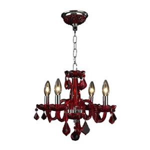 Worldwide Lighting Clarion 12-in Polished Chrome Strawberry 4-Light Chandelier