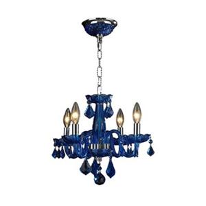Worldwide Lighting Clarion 12-in Polished Chrome Sapphire 4-Light Chandelier