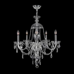 Worldwide Lighting Provence 28-in Polished Chrome Clear 5-Light Chandelier