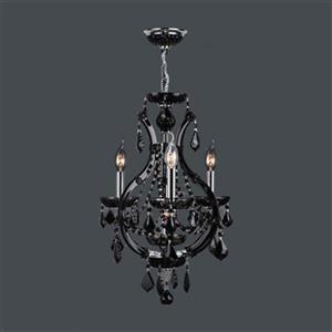 Worldwide Lighting Lyre 26-in Polished Chrome Black 4-Light Chandelier