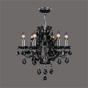 Worldwide Lighting Lyre 19-in Polished Chrome Black 6-Light Chandelier