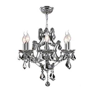 Worldwide Lighting Lyre 19-in Polished Chrome 6-Light Chandelier