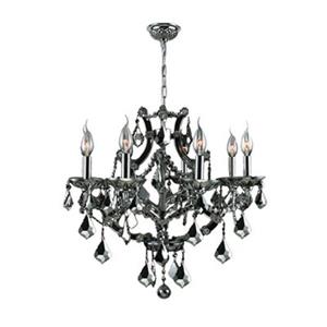 Worldwide Lighting Lyre Collection 72-in Polished Chrome Black 8-Light Chandelier
