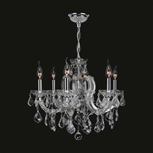 Worldwide Lighting Catherine Collection 72-in Polished Chrome Clear 6-Light Chandelier