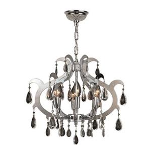 Worldwide Lighting Henna Collection 72-in Polished Chrome 6-Light Crystal Chandelier