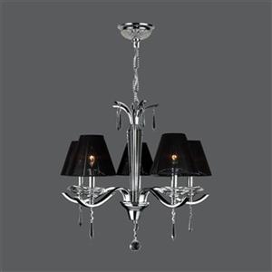 Worldwide Lighting Gatsby Collection 72-in Polished Chrome 5-Light Chandelier