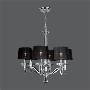 Worldwide Lighting Gatsby Collection 72-in Polished Chrome 6-Light Chandelier