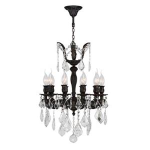 Worldwide Lighting Versailles Collection 72-in Flemish Brass 10-Light Crystal Chandelier