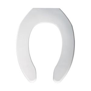 Bemis Elongated Commercial Plastic White Toilet Seat