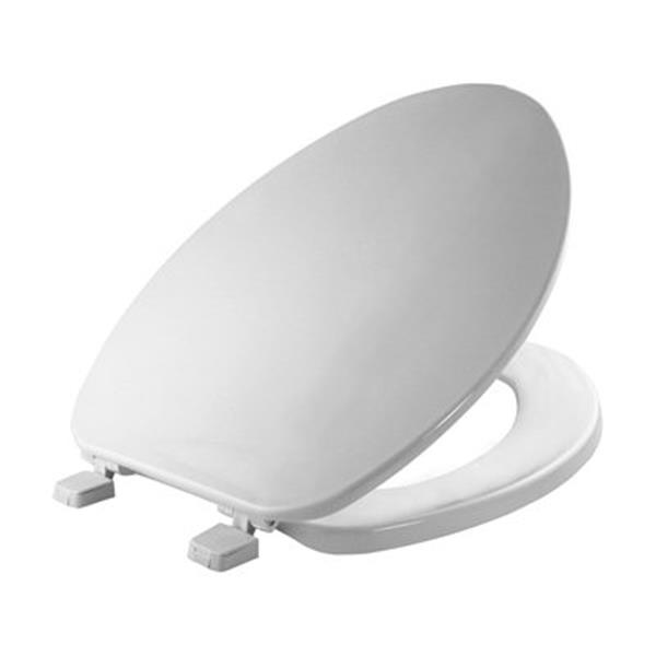 Bemis Elongated White Plastic Toilet Seat