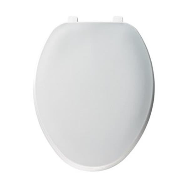 Bemis Elongated White Plastic Toilet Seat