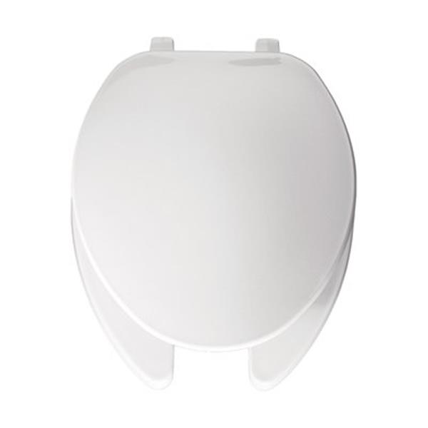 Bemis Elongated Commercial Hinge White Plastic Toilet Seat