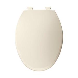 Bemis Elongated Easy-Clean and Change Hinge Off-White Plastic Toilet Seat