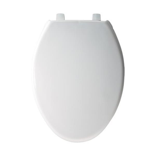 Bemis Elongated Commercial Plastic White Toilet Seat