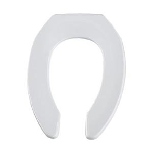 Bemis Elongated Commercial Plastic White Toilet Seat