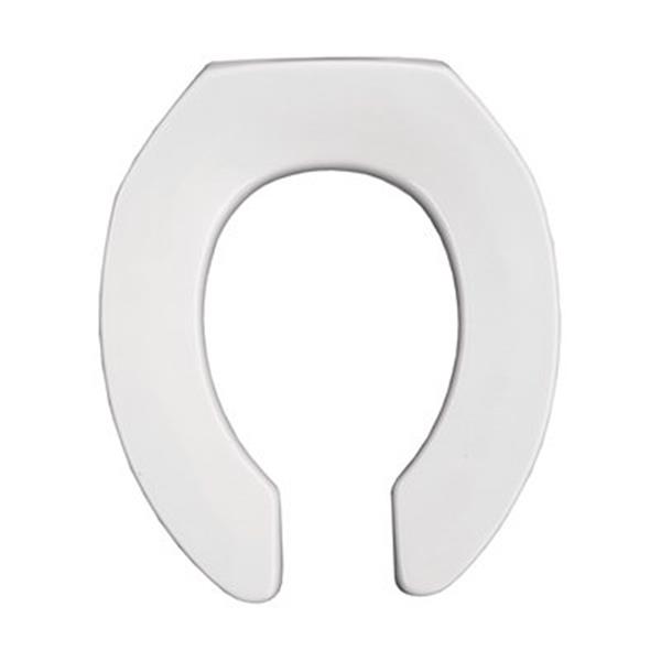 Bemis Elongated Commercial Plastic White Toilet Seat