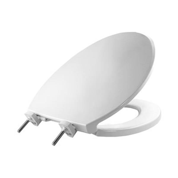 Bemis Elongated White Plastic Toilet Seat