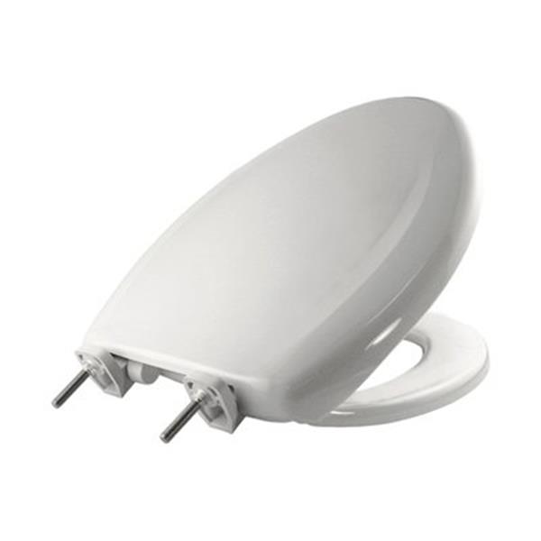 Bemis Elongated Slow-Close White Plastic Toilet Seat