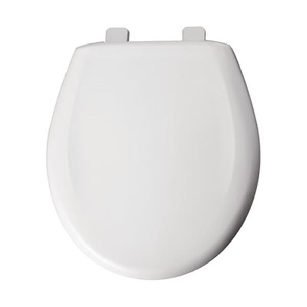 Bemis Round Commercial Slow-Close Plastic White Toilet Seat