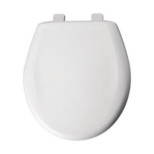 Bemis Round Commercial Slow-Close Plastic White Toilet Seat