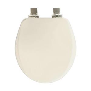 Bemis Round Commercial Open Front With Cover Off-White Plastic Toilet Seat