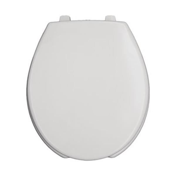 Bemis Round Commercial Open Front With Cover White Plastic Toilet Seat